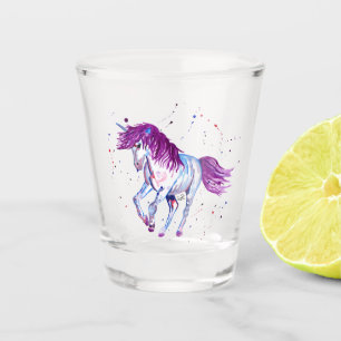 Verre A Shot Unicorne violette et bleue