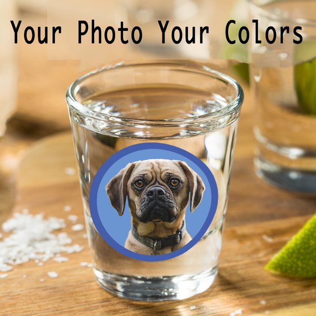 Verre A Shot Unique Personalized First Pet Dog Lover Photo Gift (Créateur téléchargé)