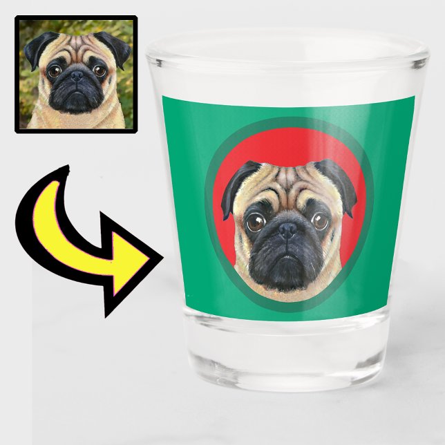 Verre A Shot Unique Stocking Stuffer Photo Amoureux des chiens  (Créateur téléchargé)