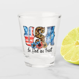 Verre A Shot USA En Dieu, nous faisons confiance Christian