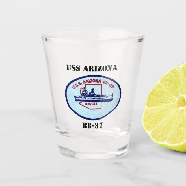 Verre A Shot USS Arizona (BB-39) (Devant)