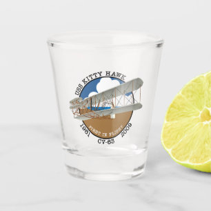 VERRE A SHOT USS KITTY HAWK CV-63 1961-2009 SHOT GLASS