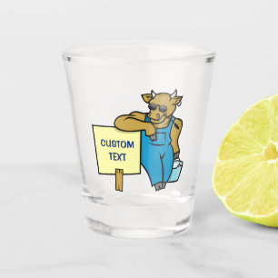 Verre A Shot Vache avec signe