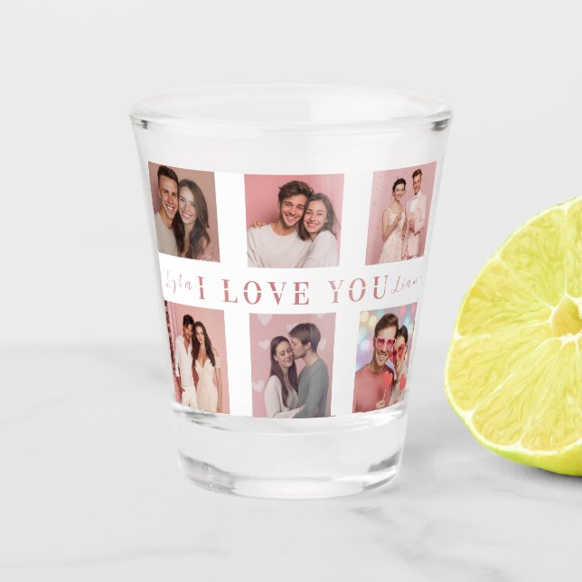Verre A Shot Valentine's Day Shot Glass  | Custom Couple Photos (Devant)