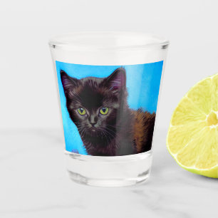 Verre A Shot Van Gogh Chat et fleurs