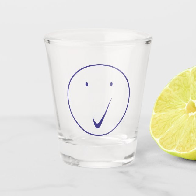 Verre A Shot Vérifier la face - Tick, Transp/Blue. (Devant)