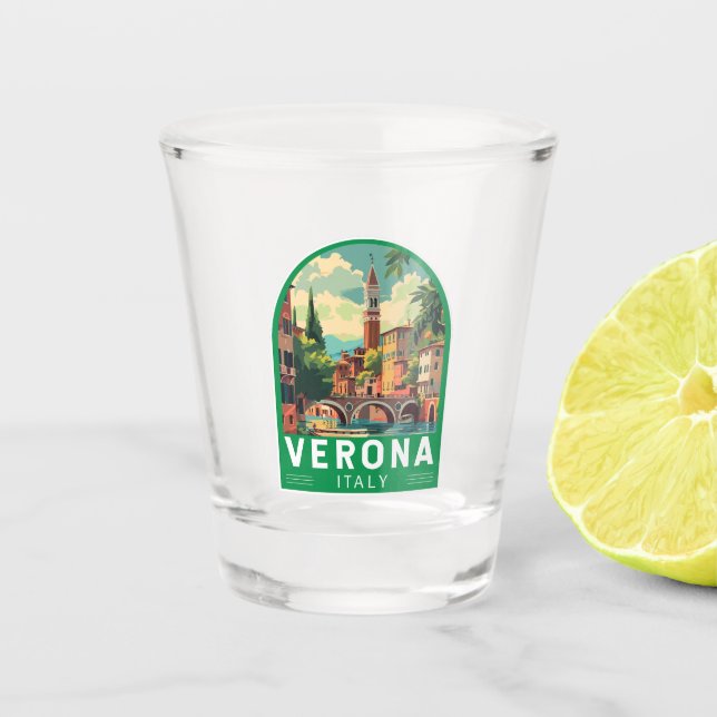 Verre A Shot Vérone Italie Travel Art Vintage (Devant)