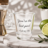 Verre à shot avec citation d'amour moderne