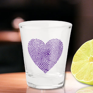 Verre A Shot Verre à shot Cœur Empreinte Digitale Violette Amou