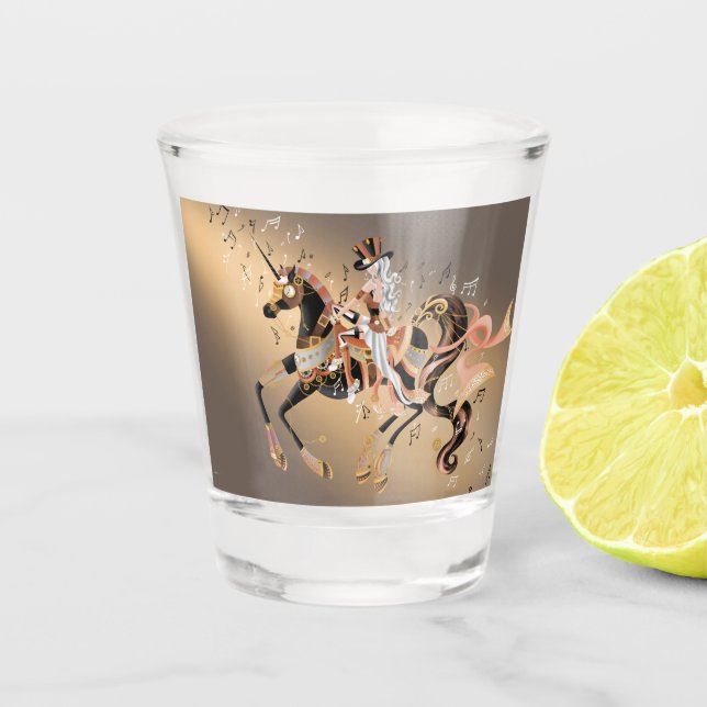 Verre A Shot Verre à shot de dame et de cheval Steampunk (Devant)