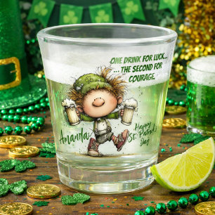 Verre A Shot Verre à shot de la danse de la Saint-Patrick Lepre