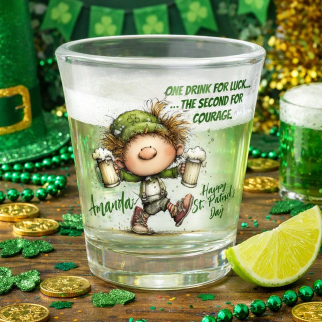 Verre A Shot Verre à shot de la danse de la Saint-Patrick Lepre (Créateur téléchargé)