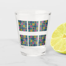 Verre à shot en carreaux de couleur vive