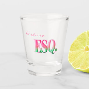 Verre A Shot Verre à shot ESQ. ombré rose et vert monogrammé