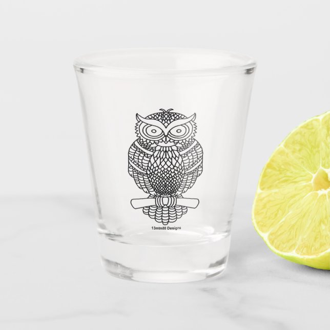 Verre A Shot Verre à shot - Hibou (noir) (Devant)