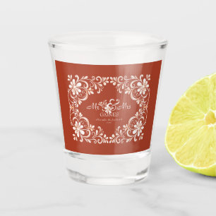 Verre A Shot Verre à shot Mariage Rouge Rustique Romantique Mr