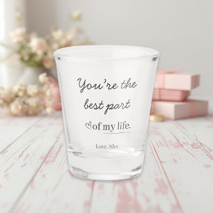 Verre A Shot Verre à shot moderne de citation d'amour personnal