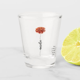 Verre A Shot Verre à shot personnalisé Fleur Naissance Œillet