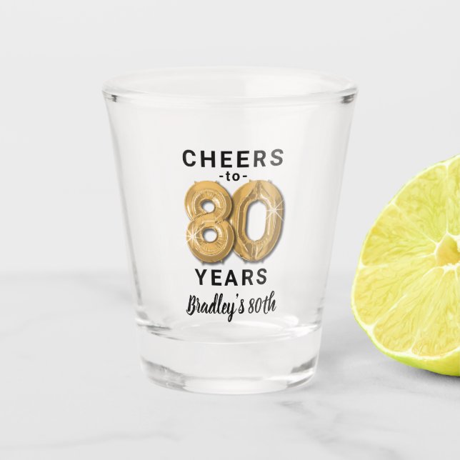 Verre A Shot Verre à shot pour 80 ans 'Tchin pour 80 ans' (Devant)