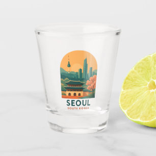 Verre A Shot Verre à shot Séoul Corée du Sud – Affiche de voyag