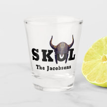 Verre à shot Skol et casque à cornes