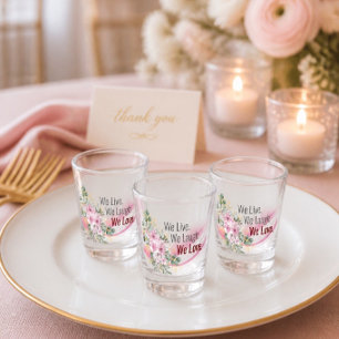 Verre A Shot Verre à shot Vague Rose et Fleurs pour Mariage