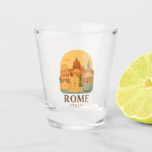 Verre à shot Vintage Rome Italie – Colisée Rétro