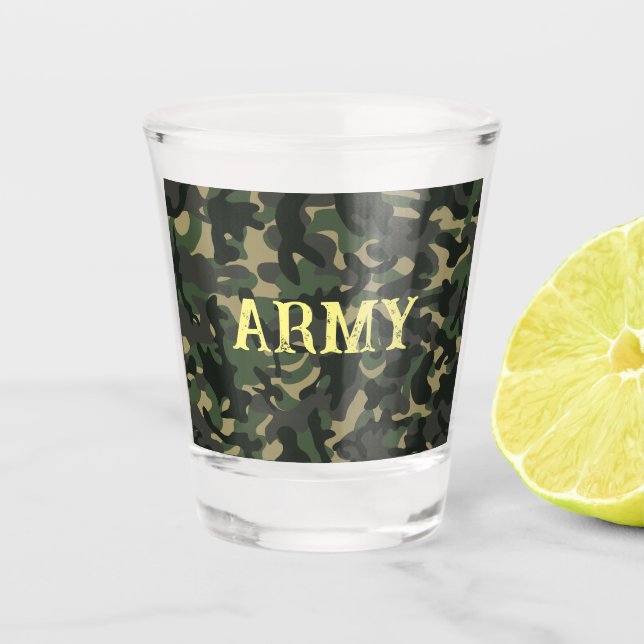 Verre A Shot Vert camouflage militaire de l'armée (Devant)