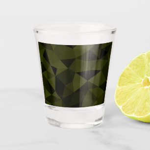 Verre A Shot Vert foncé de l'armée noir motif de maille géométr