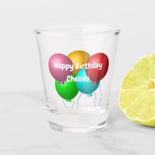 Verre A Shot Vibes d'anniversaire personnalisées Helium Balloon