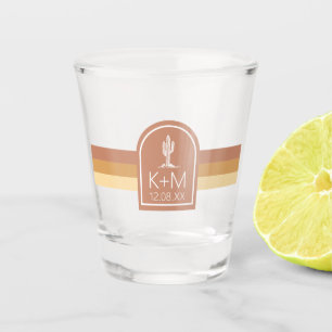 Verre A Shot Vibes du désert Mariage Stripe Terra Cotta ID1019