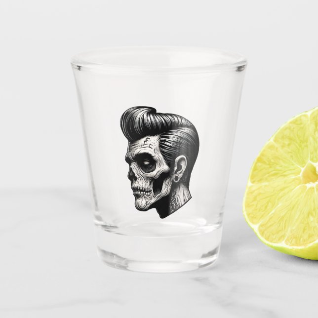 Verre A Shot Vibes Rockabilly Zombie (Devant)