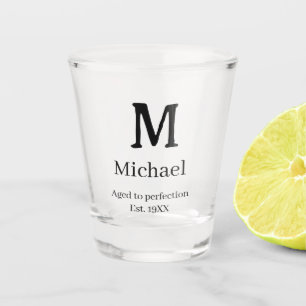 Verre A Shot Vieilli à la perfection établ. 19XX monogramme let