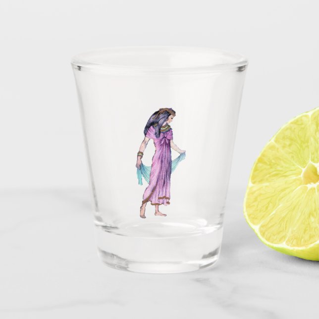 Verre A Shot Vieux Monde Égyptienne Femme Or Robe Robe Écharpe (Devant)