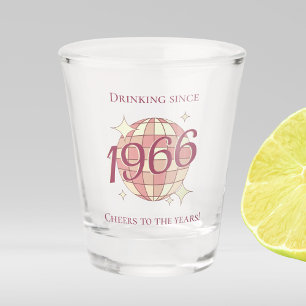 Verre A Shot Vintage 1966 60e anniversaire rétro violet