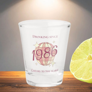Verre A Shot Vintage 1986 40e anniversaire rétro violet