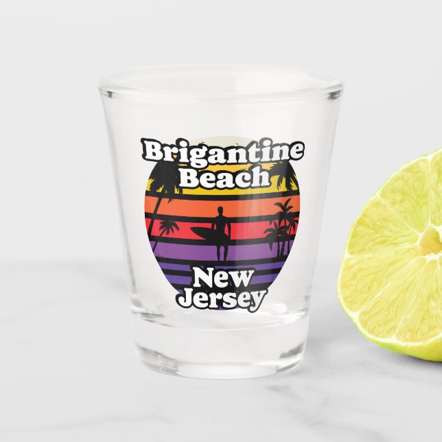 Verre A Shot Vintage Brigantine Beach New Jersey (Devant)