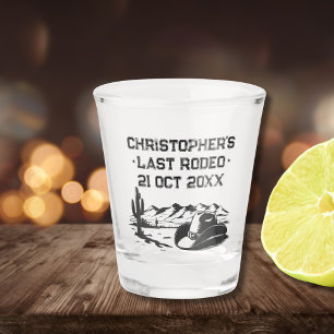 Verre A Shot Vintage Dernier Rodéo Rustique Cow-boy Enterrement