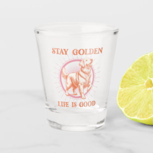 Verre A Shot Vintage Golden Retriever Stay Golden Life