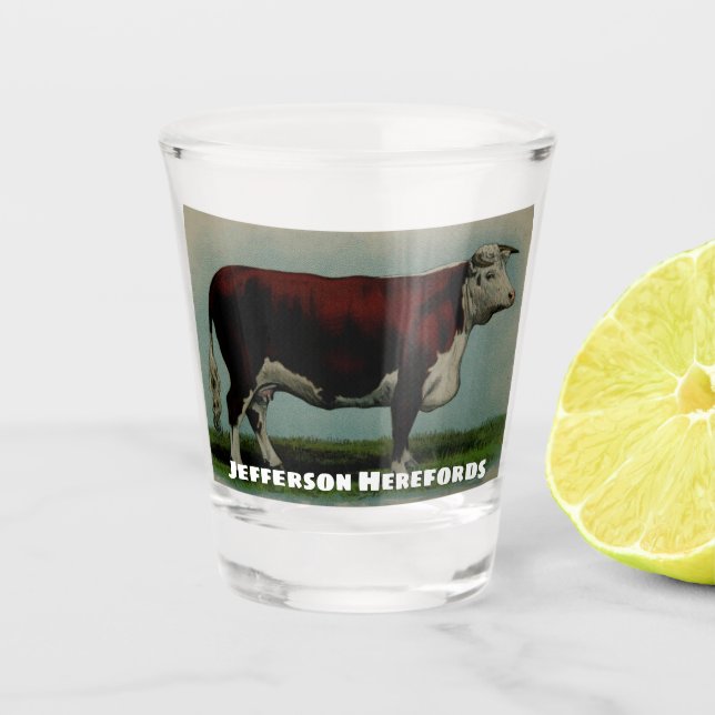 Verre A Shot Vintage Hereford Cow (Devant)