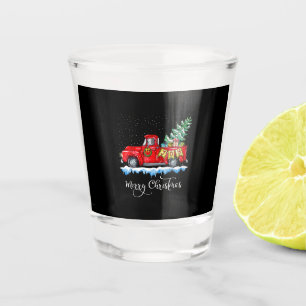Verre A Shot Vintage Joyeux Noël Camion Rouge Ancien Noël Ch