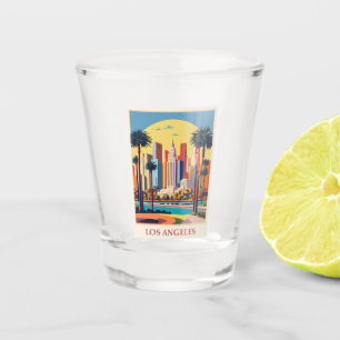 Verre A Shot Vintage Los Angeles California City Skyline Travel