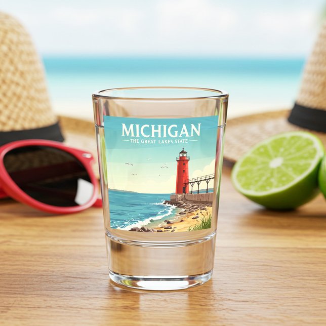 Verre A Shot Vintage Michigan (Créateur téléchargé)