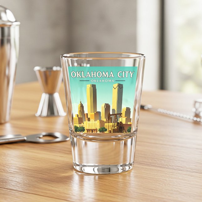 Verre A Shot Vintage Oklahoma City Oklahoma (Créateur téléchargé)