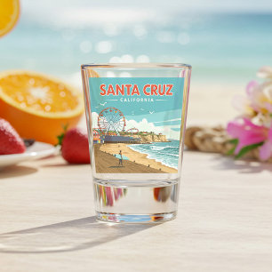 Verre A Shot Vintage Père Noël Cruz Californie