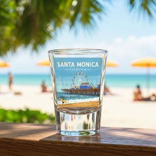 Verre A Shot Vintage Père Noël Monica Californie