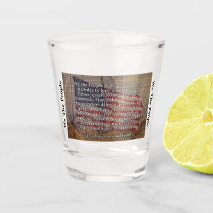 Verre A Shot Vintage US Flag US Constitution Preamble Custom