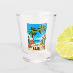 Verre A Shot Vintage voyage Belize Beach Balnéaire Caraïbes