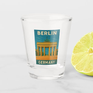 Verre A Shot Vintage voyage Berlin Allemagne Porte de Brandebou