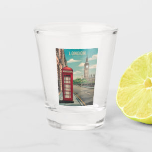 Verre A Shot Vintage voyage Londres Big Ben England Retro Pitto